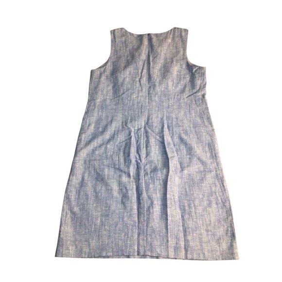 Talbots Embroidered Floral Linen Shift Dress Women 8 Blue Boho Retro Cottagecore - Picture 2 of 10